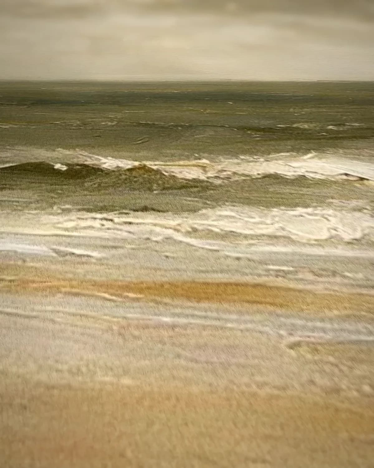 Twee figuren aan zee op geweven fluweel, uitsnede 2 van 3