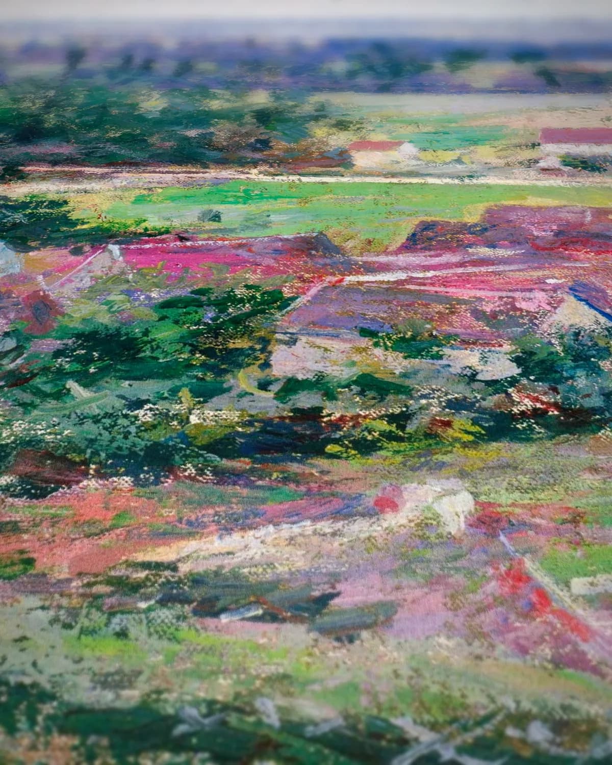 Uitzicht op Giverny op geweven fluweel, uitsnede 3 van 3