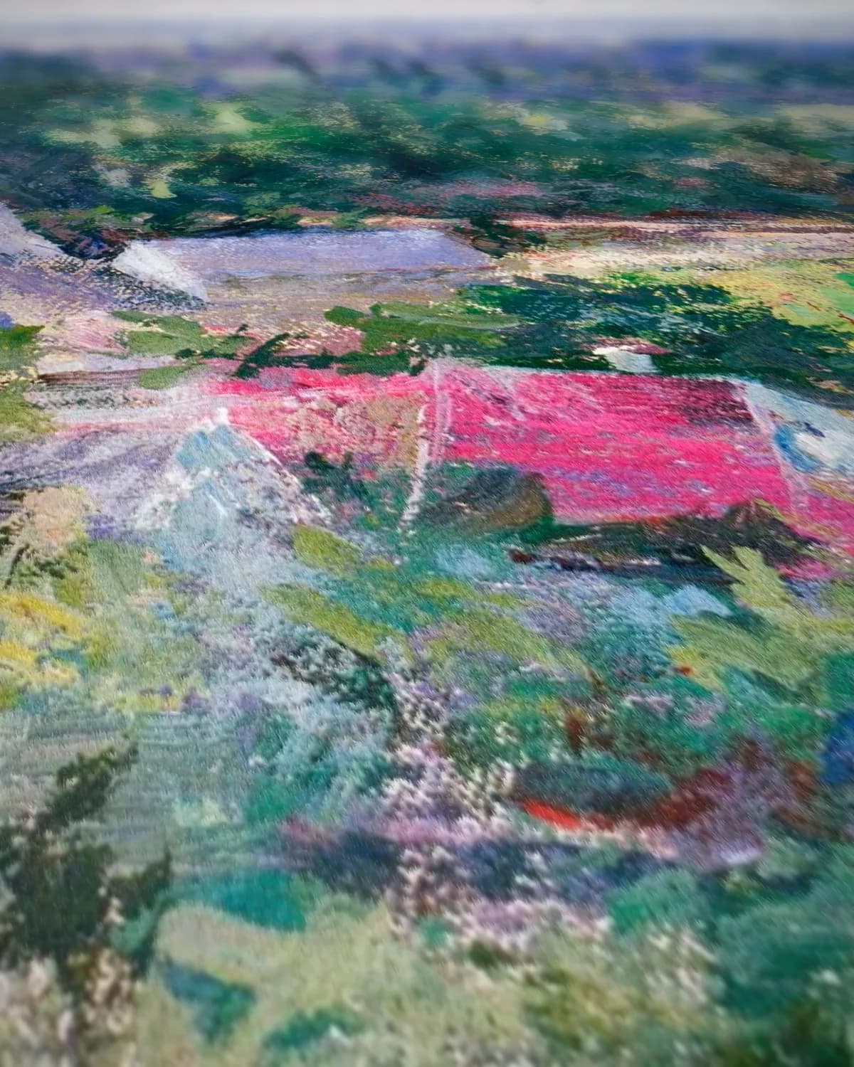 Uitzicht op Giverny op geweven fluweel, uitsnede 2 van 3