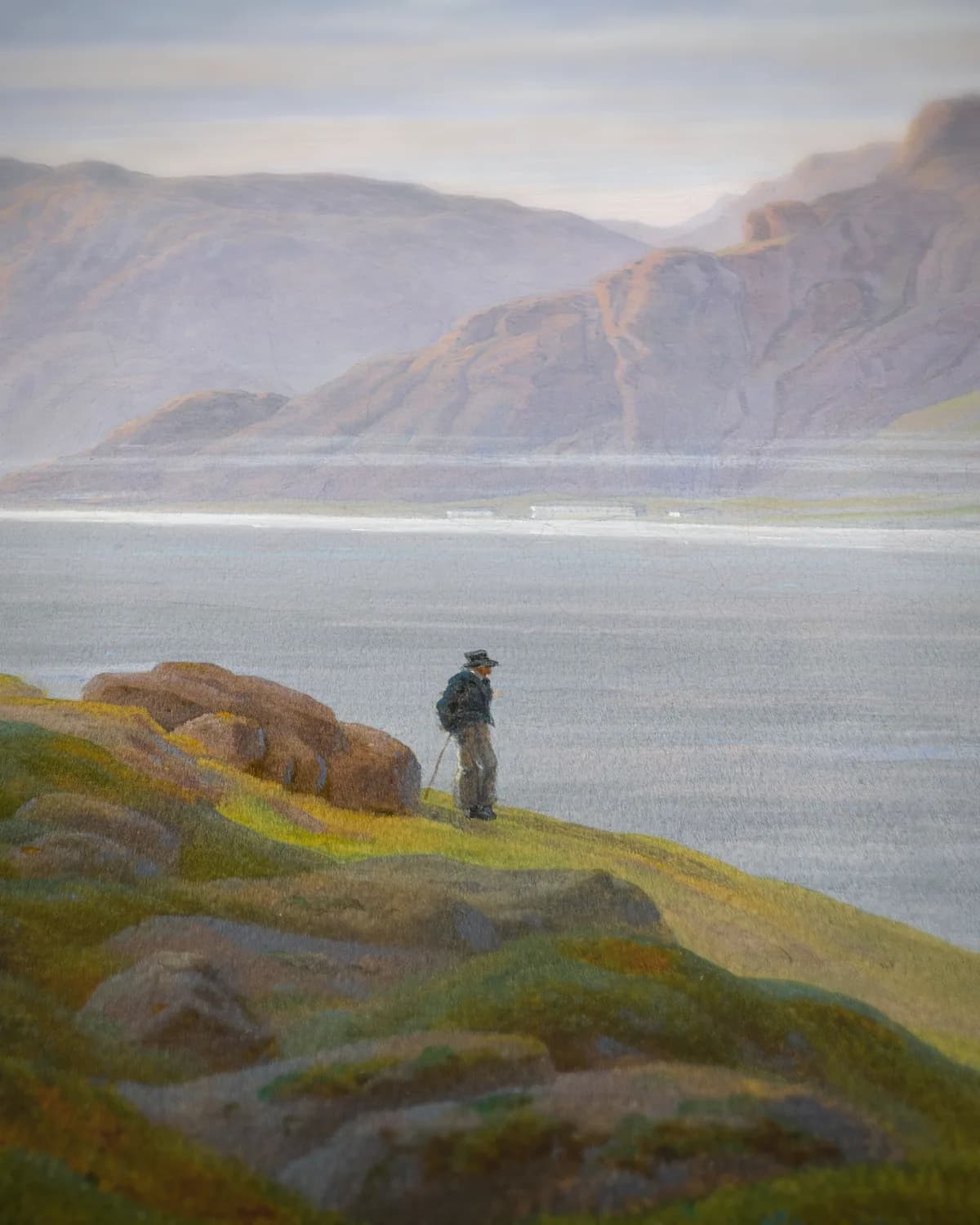 Uitzicht op het Fjord op geweven fluweel, uitsnede 3 van 3