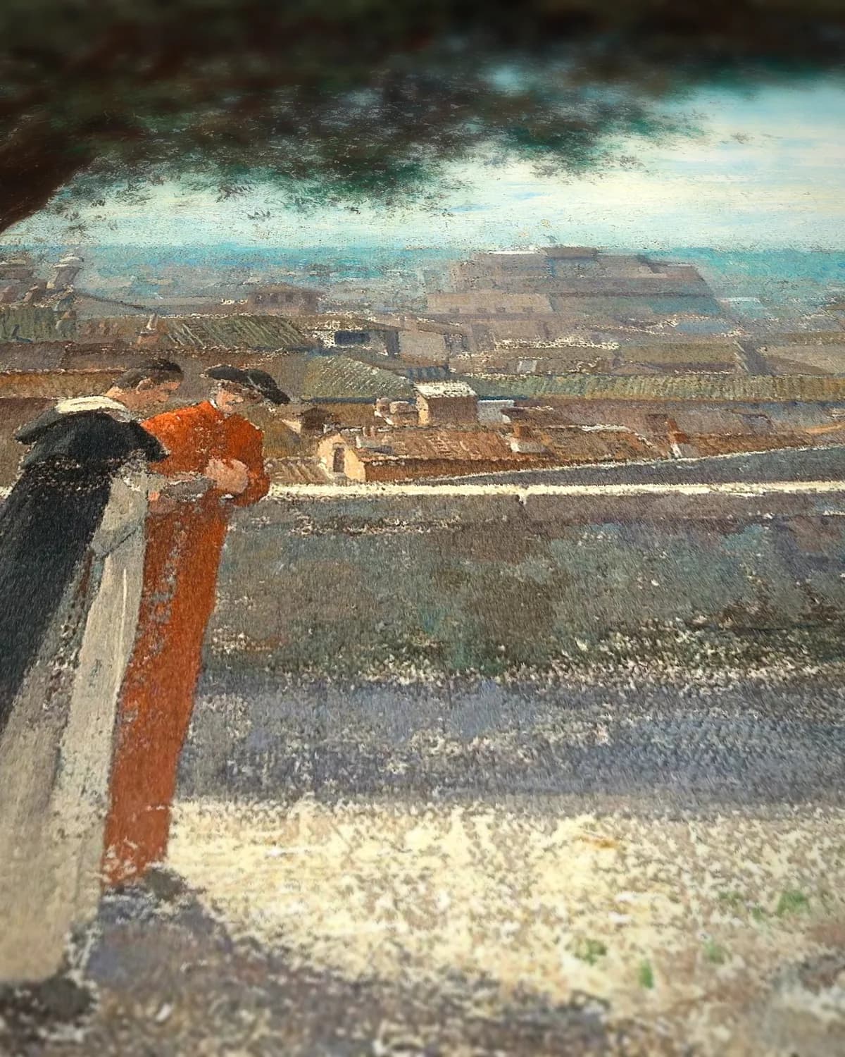 Uitzicht over Rome op geweven fluweel, uitsnede 1 van 3