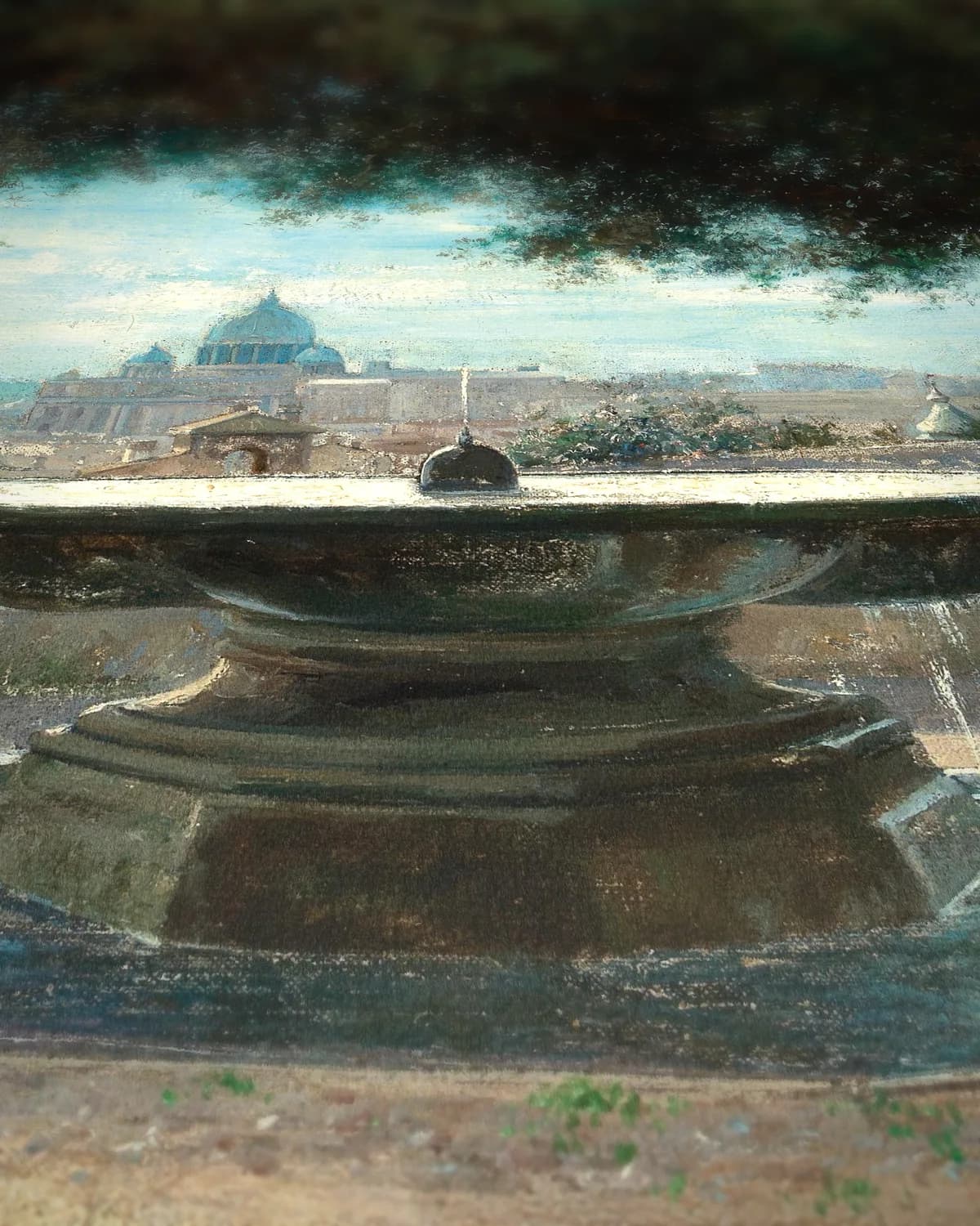 Uitzicht over Rome op geweven fluweel, uitsnede 3 van 3