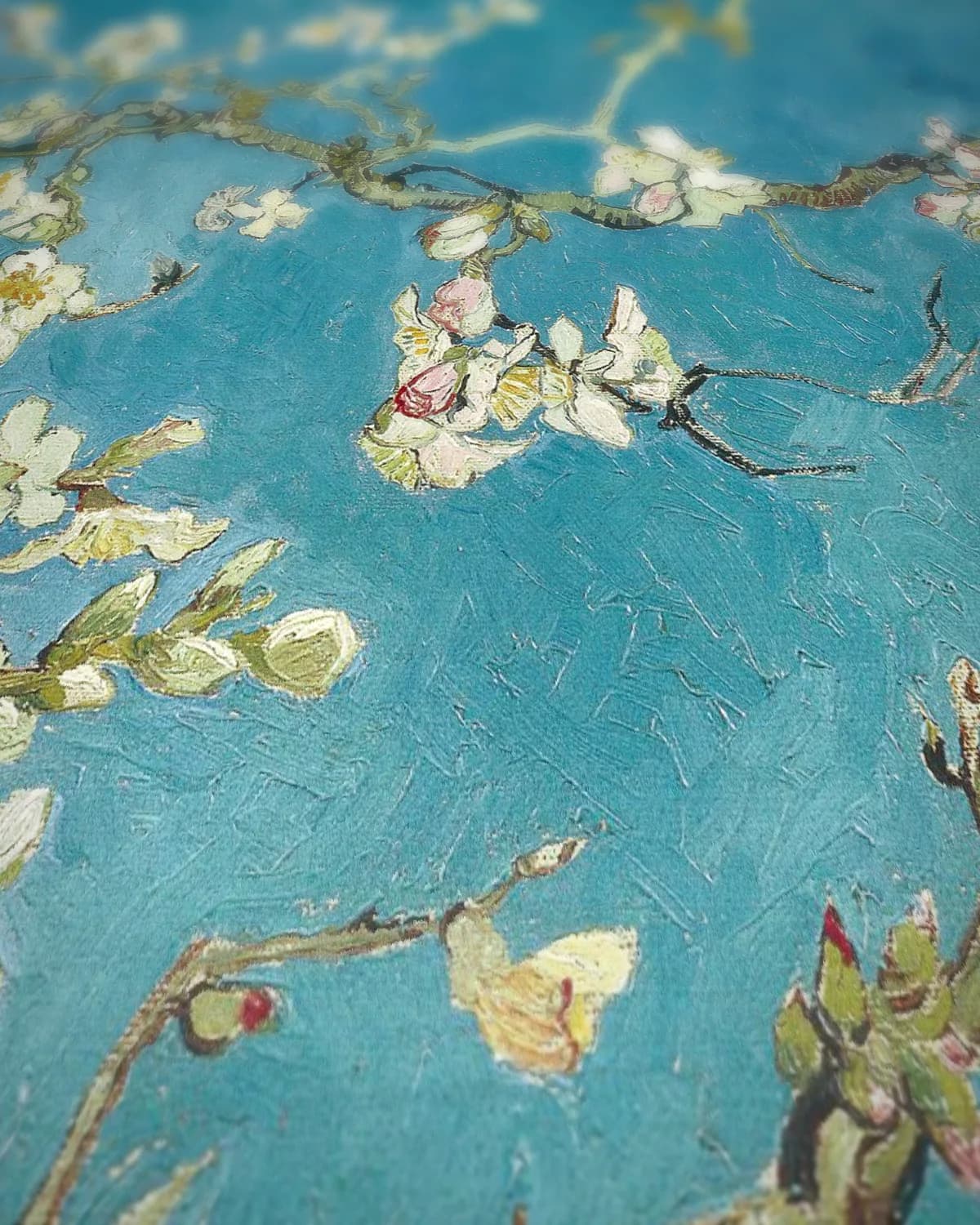 Van Gogh's Amandelbloesem op geweven fluweel, uitsnede 3 van 3