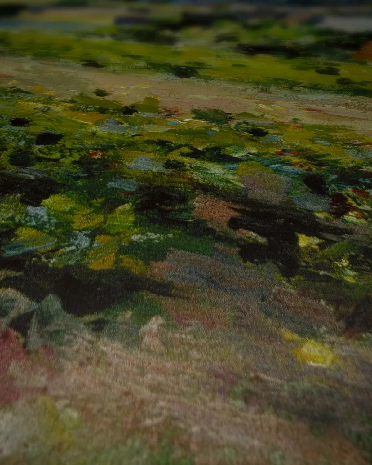 Vanaf de heuvel, Giverny op geweven fluweel, uitsnede 1 van 3