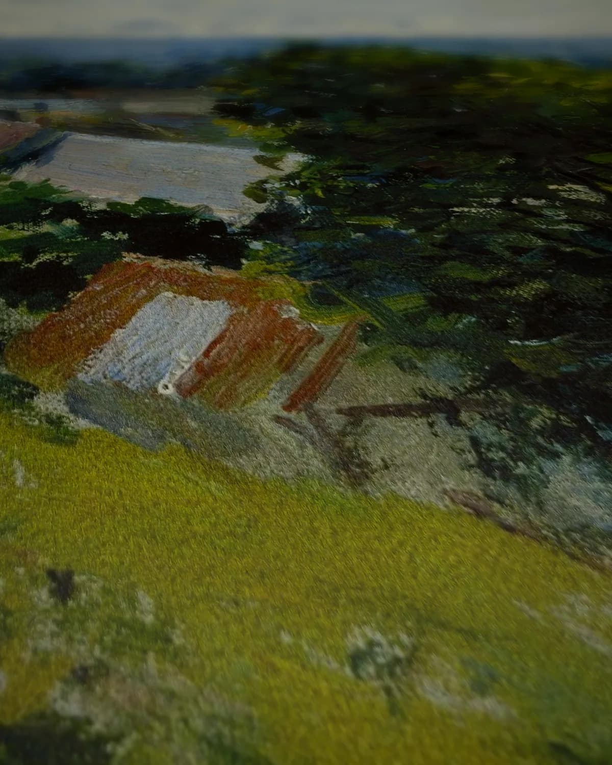 Vanaf de heuvel, Giverny op geweven fluweel, uitsnede 2 van 3