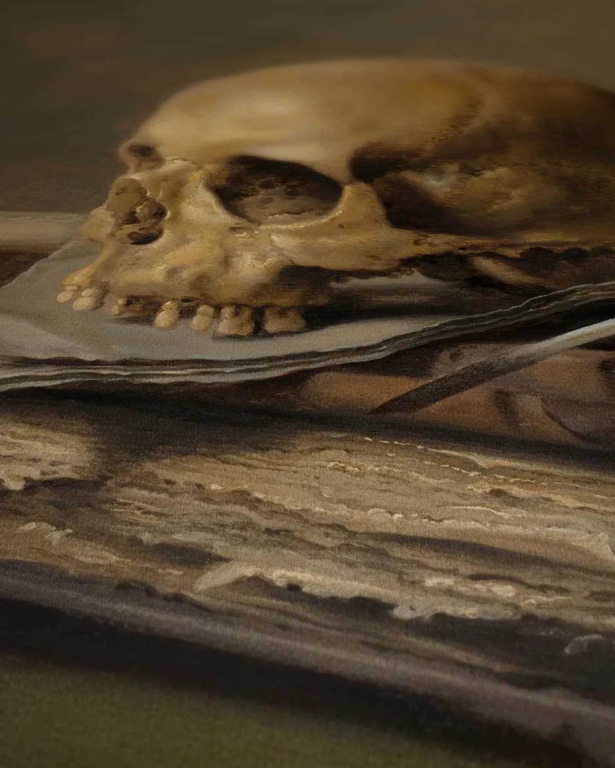 Vanitas-stilleven, 1630 op geweven fluweel, uitsnede 3 van 3
