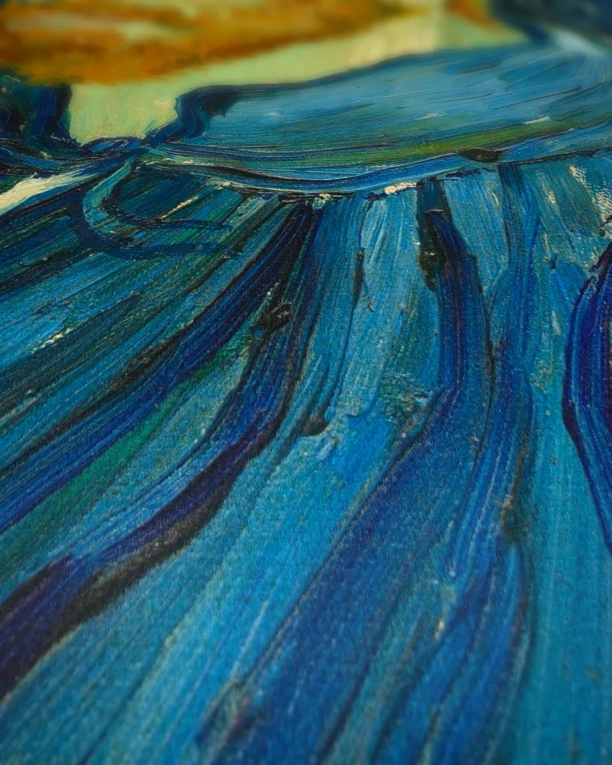 Vincent van Gogh zelfportret op geweven fluweel, uitsnede 1 van 3