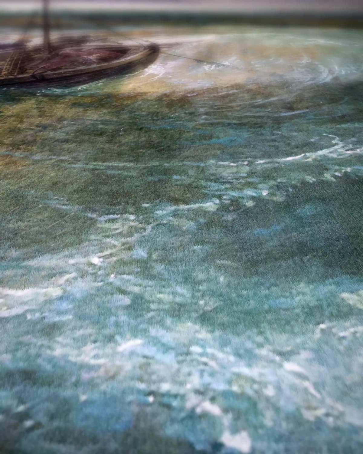 Vissers op zee op geweven fluweel, uitsnede 1 van 3