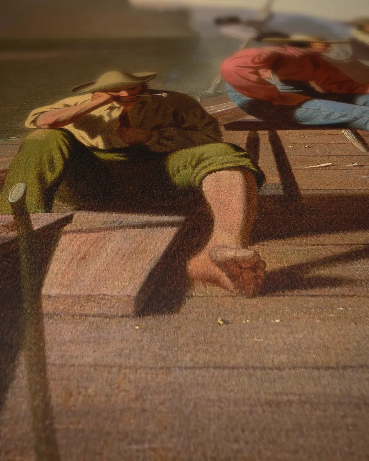 Vlotvaarders aan de kaarttafel op geweven fluweel, uitsnede 1 van 3