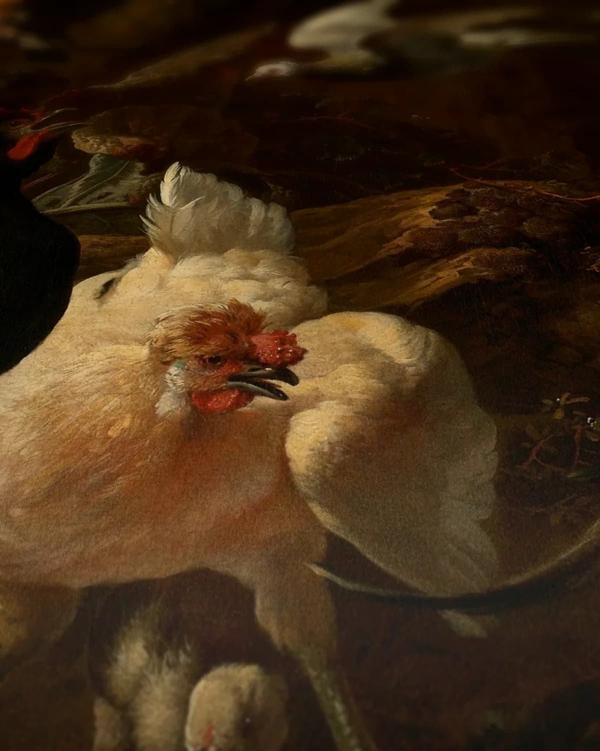 Vogels in een park op geweven fluweel, uitsnede 3 van 3