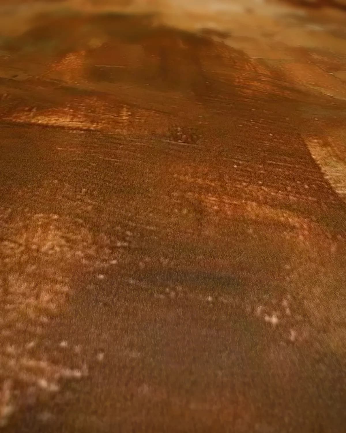 Vrouw in terracotta op geweven fluweel, uitsnede 1 van 3