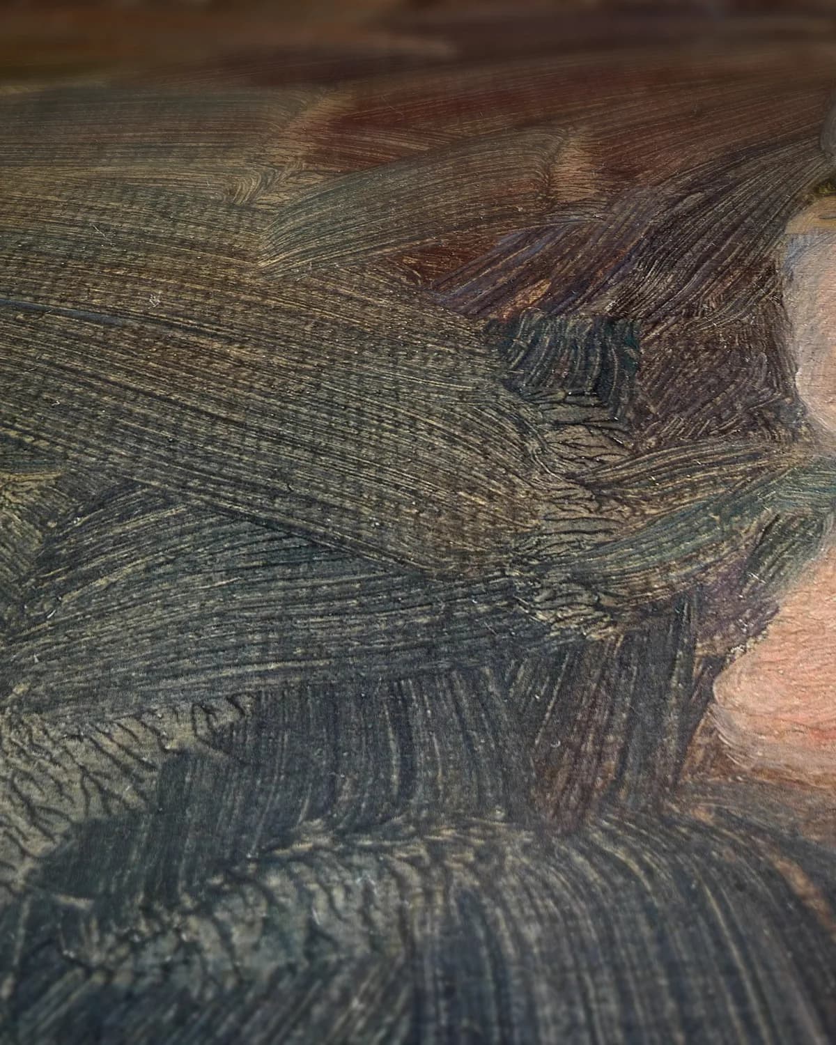 Vrouw met hennin op geweven fluweel, uitsnede 3 van 3