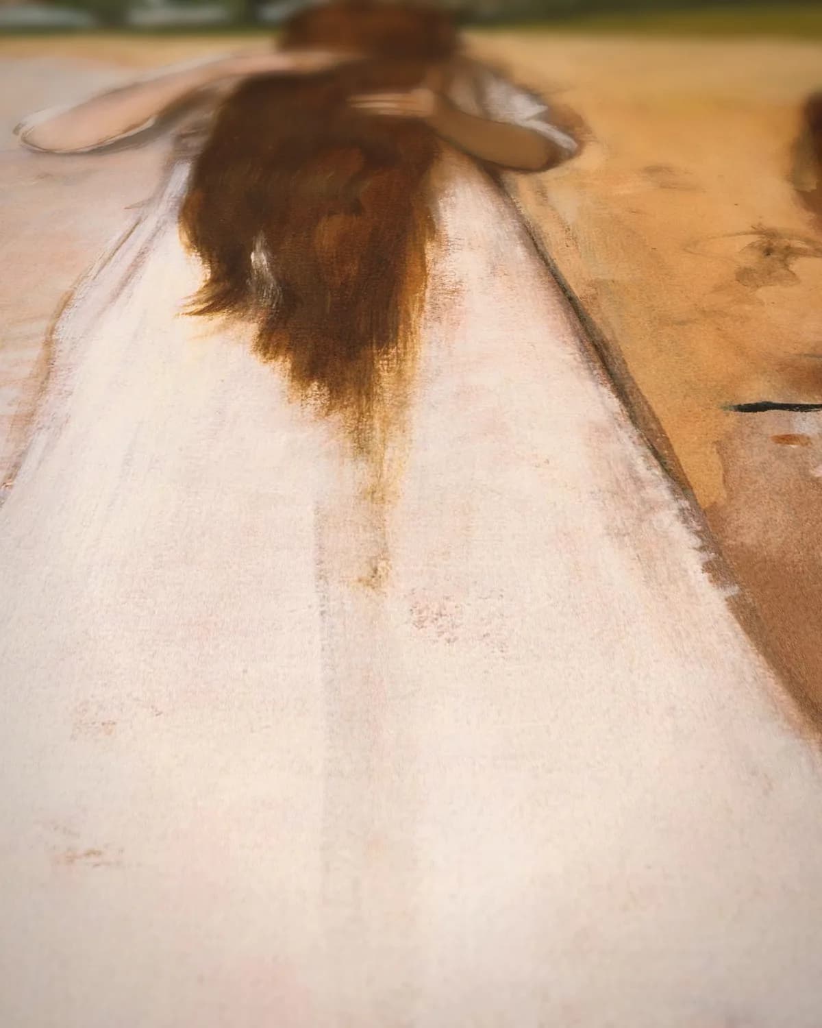 Vrouwen die hun haar kammen op geweven fluweel, uitsnede 3 van 3