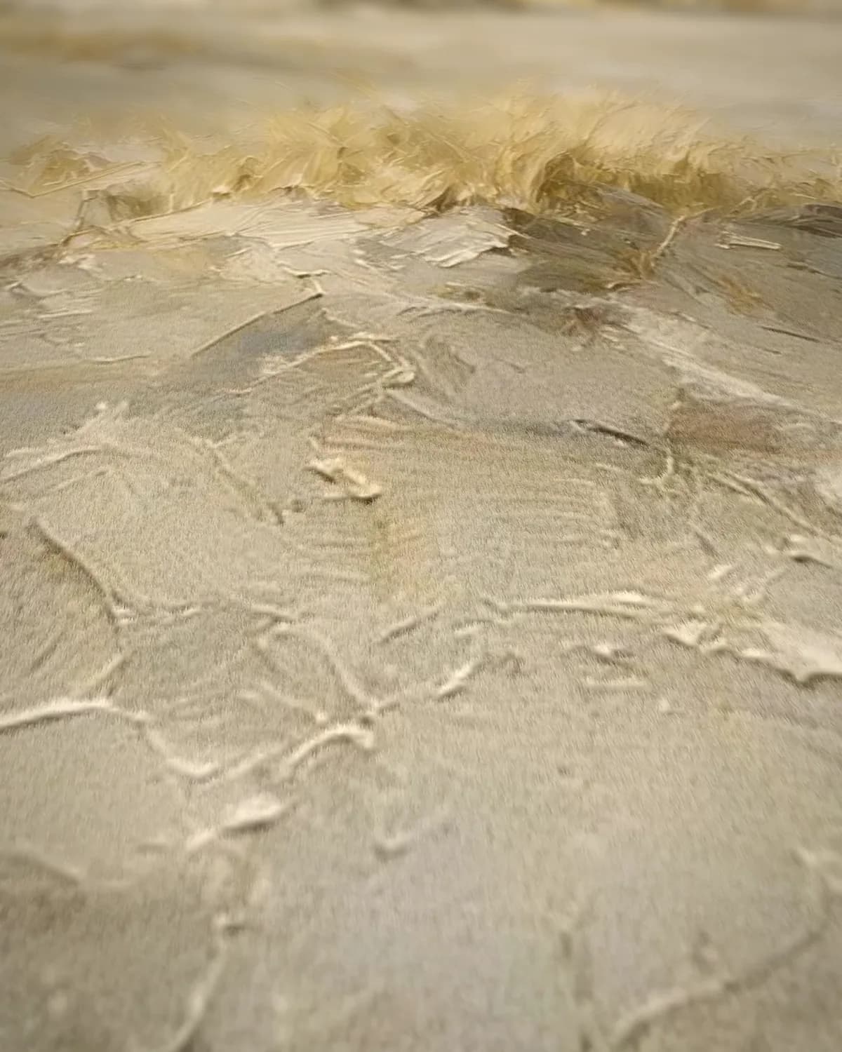 Wandelaar op het strand op geweven fluweel, uitsnede 1 van 3