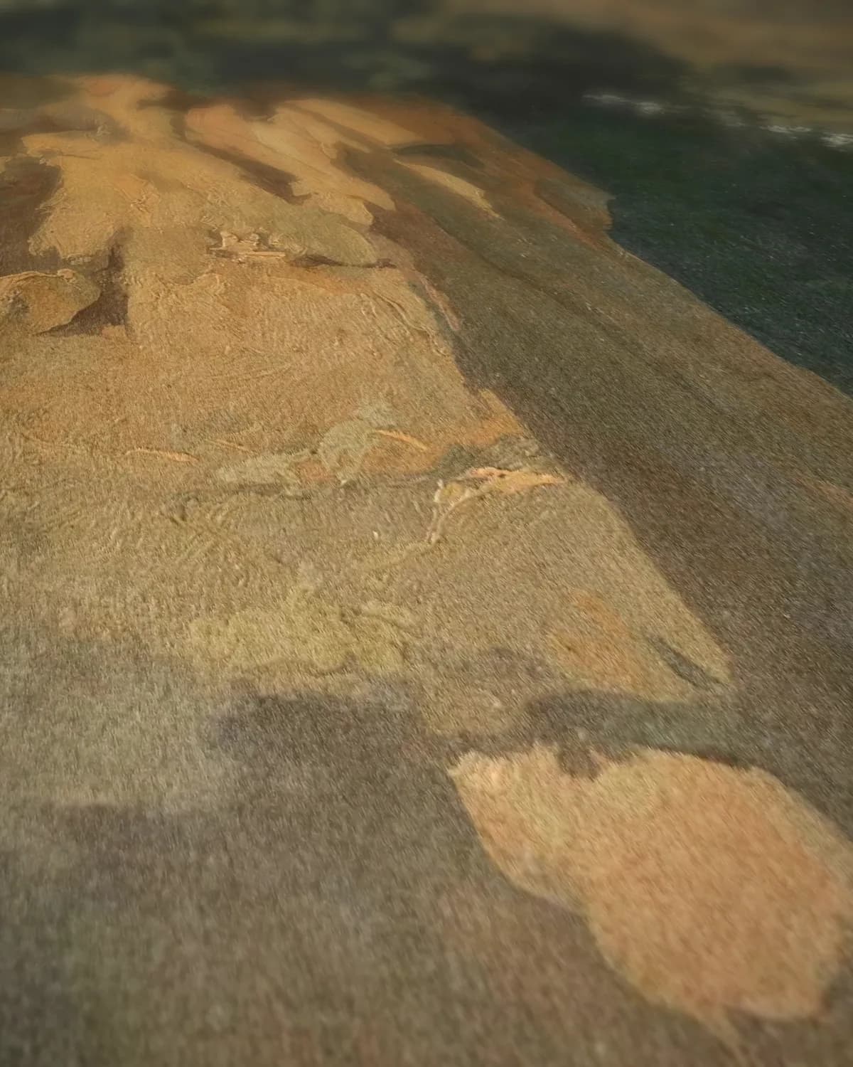 Waterval in een weelderig landschap op geweven fluweel, uitsnede 2 van 3