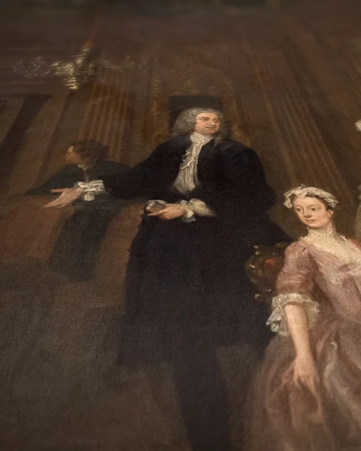 William Wollaston en zijn familie in een statig interieur op geweven fluweel, uitsnede 3 van 3