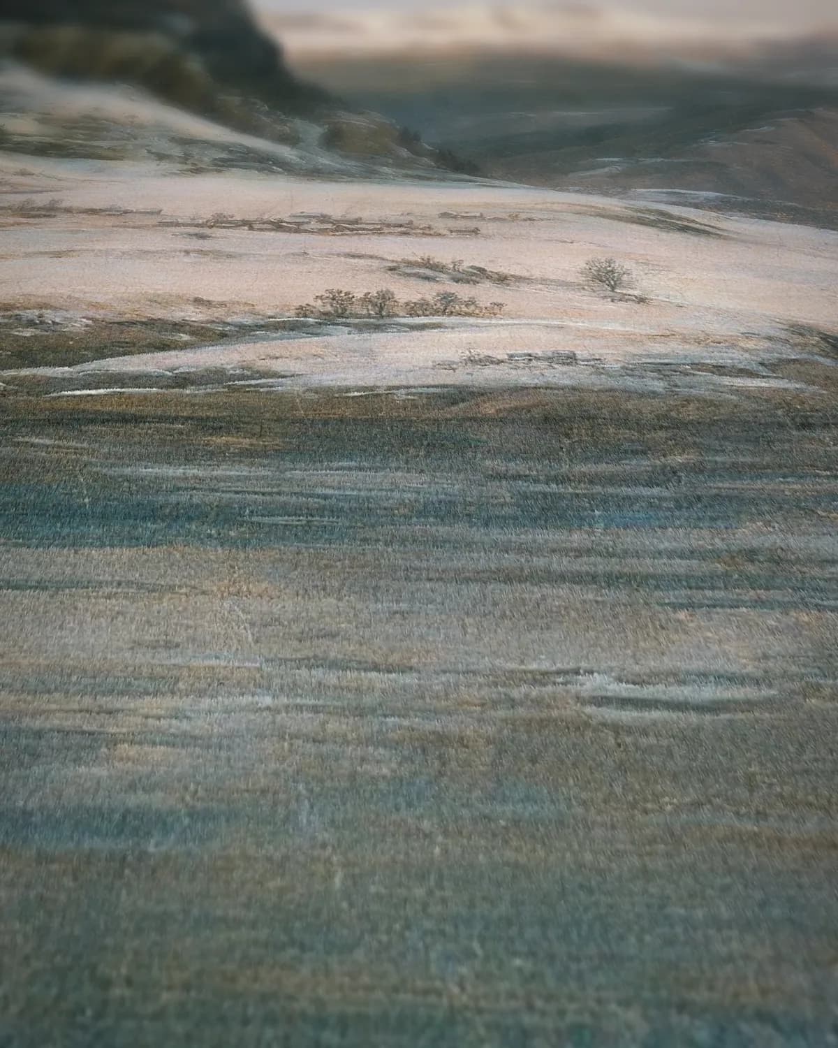 Winter aan de Sognefjord op geweven fluweel, uitsnede 1 van 3