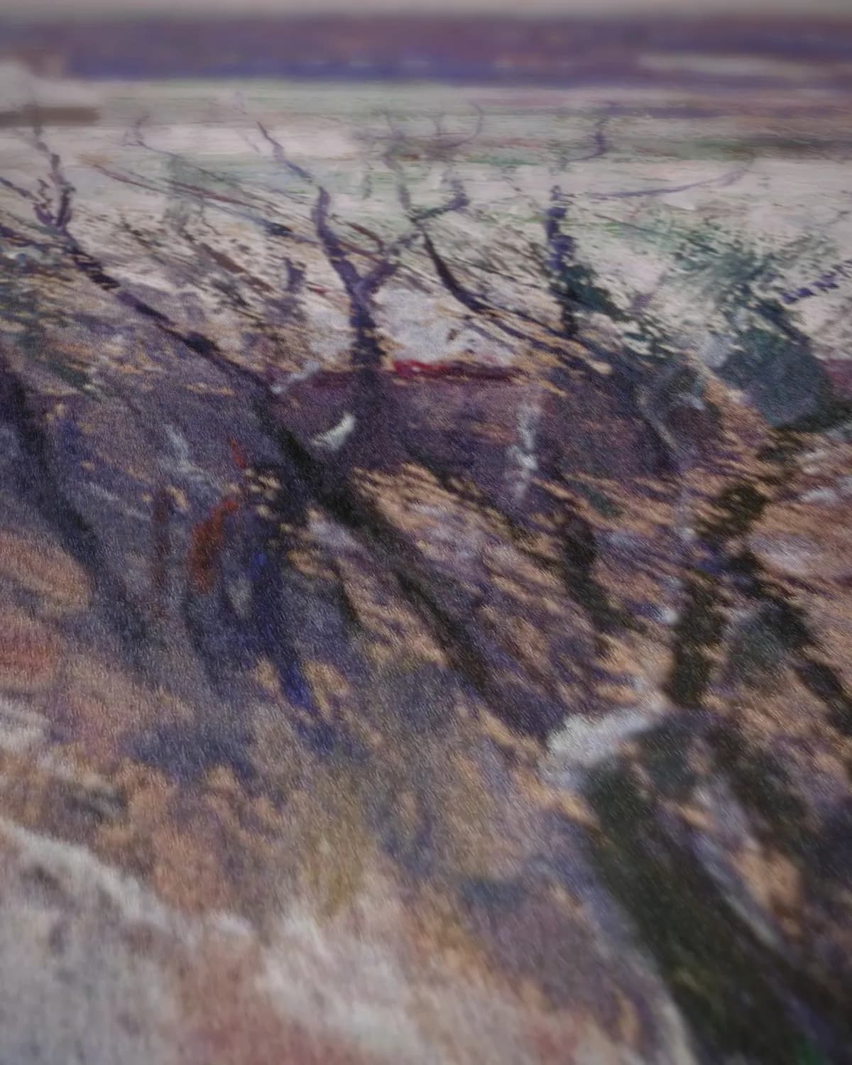 Winterlandschap op geweven fluweel, uitsnede 2 van 3