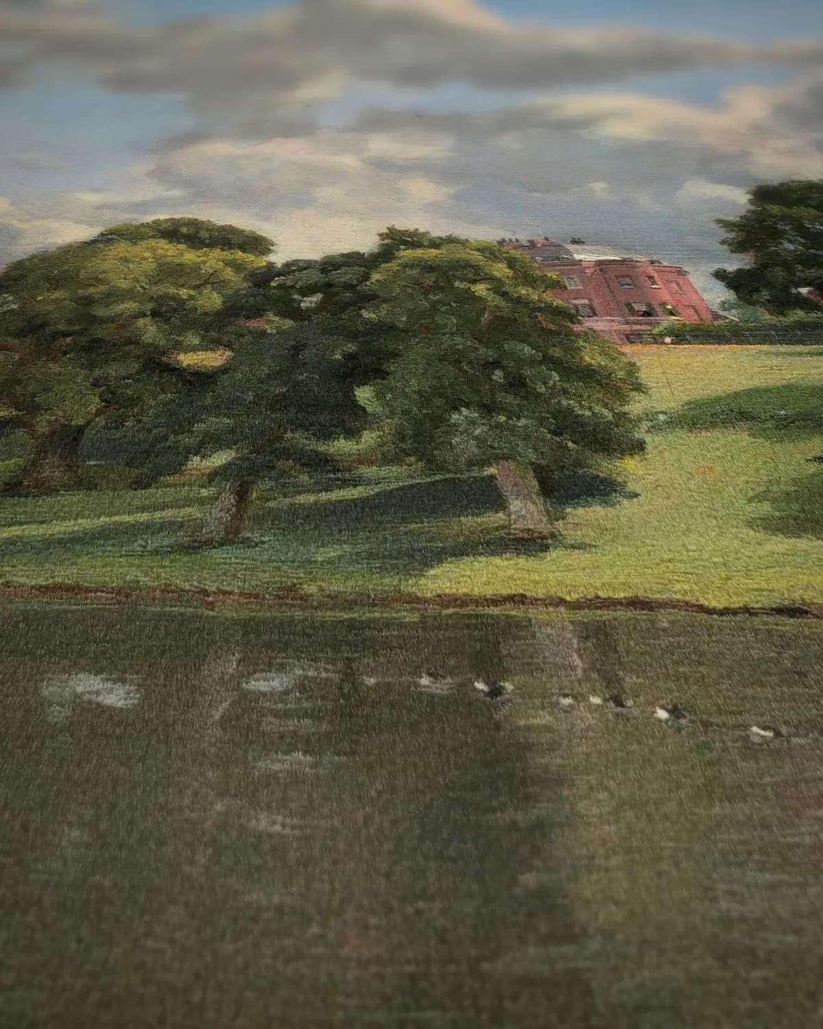 Wivenhoe Park (1816) op geweven fluweel, uitsnede 1 van 3
