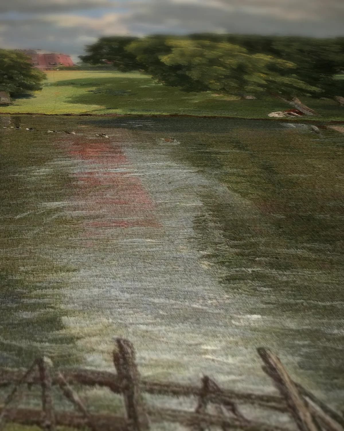 Wivenhoe Park (1816) op geweven fluweel, uitsnede 2 van 3