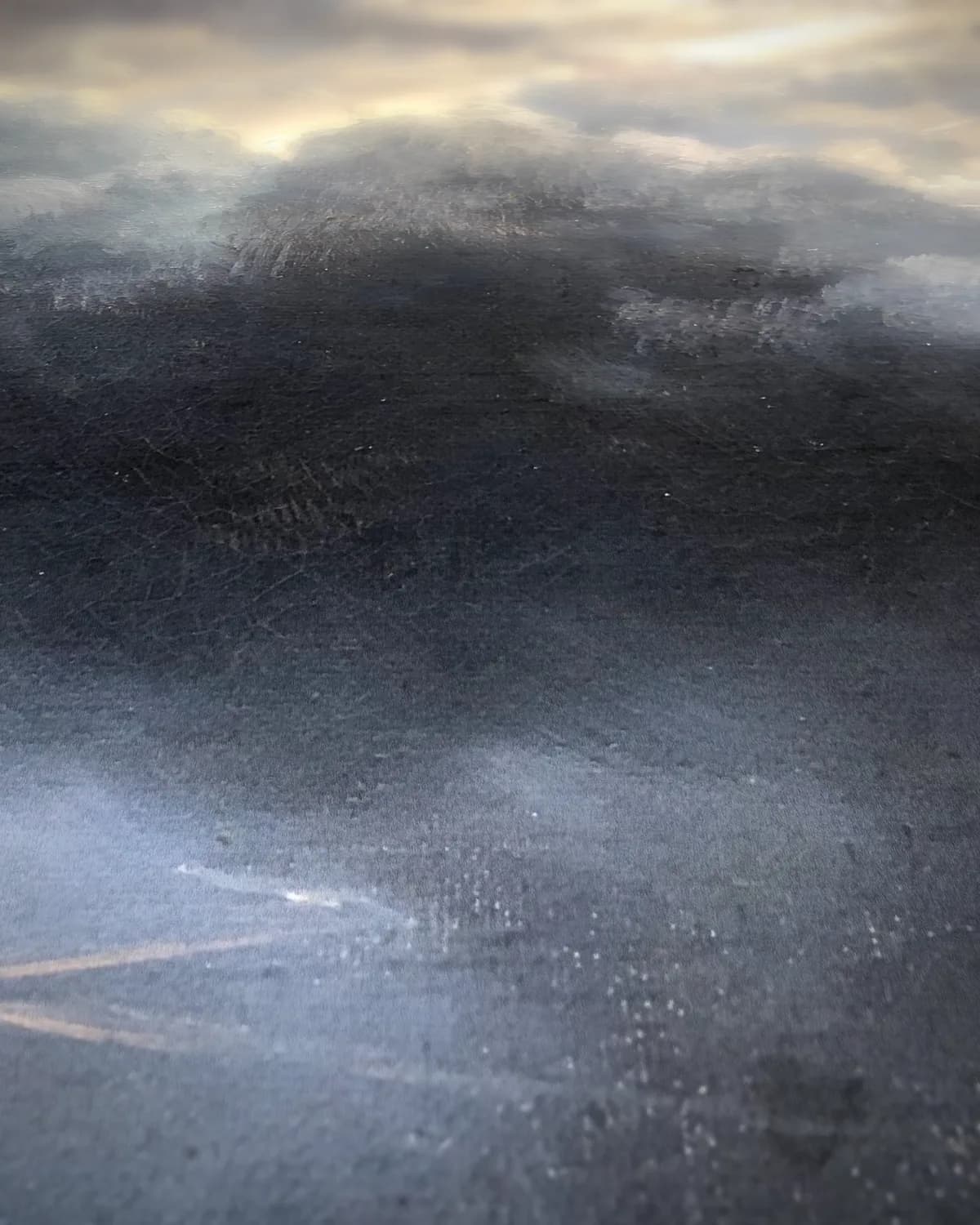 Wolken en bliksem op geweven fluweel, uitsnede 3 van 3