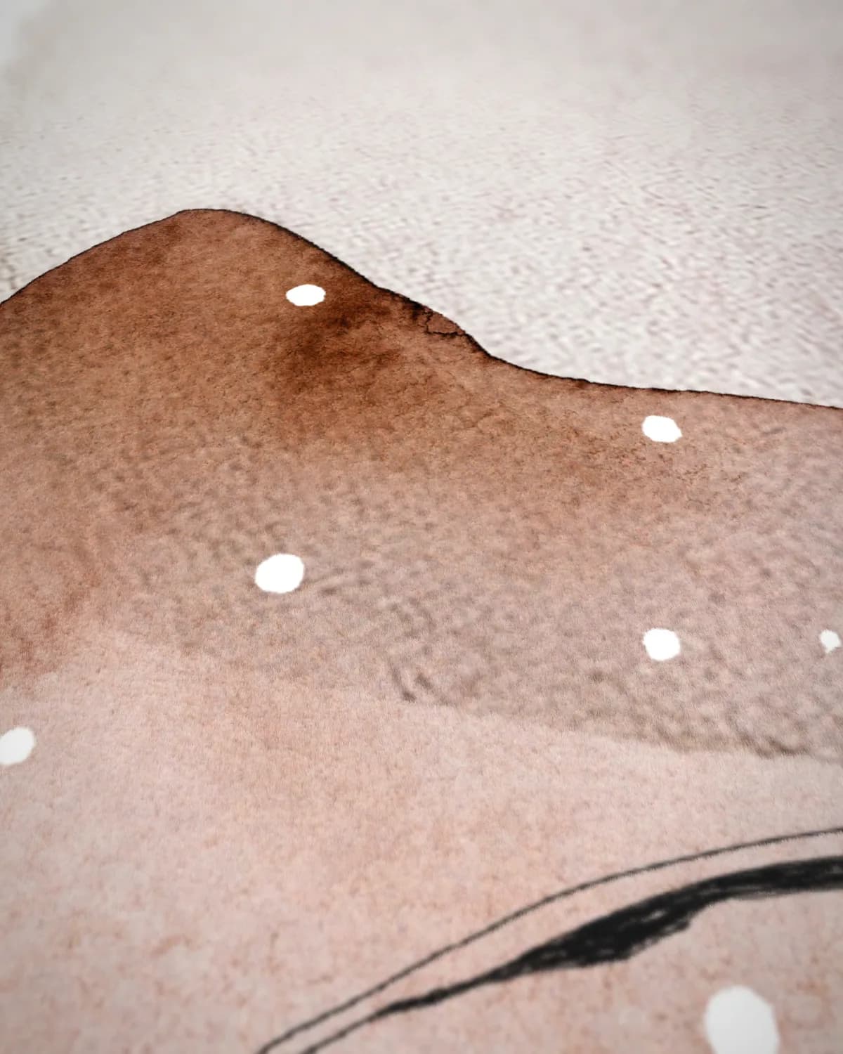 Zachte abstractie II op geweven fluweel, uitsnede 3 van 3