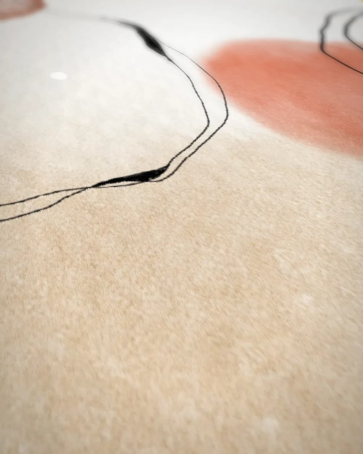 Zachte abstractie II op geweven fluweel, uitsnede 2 van 3