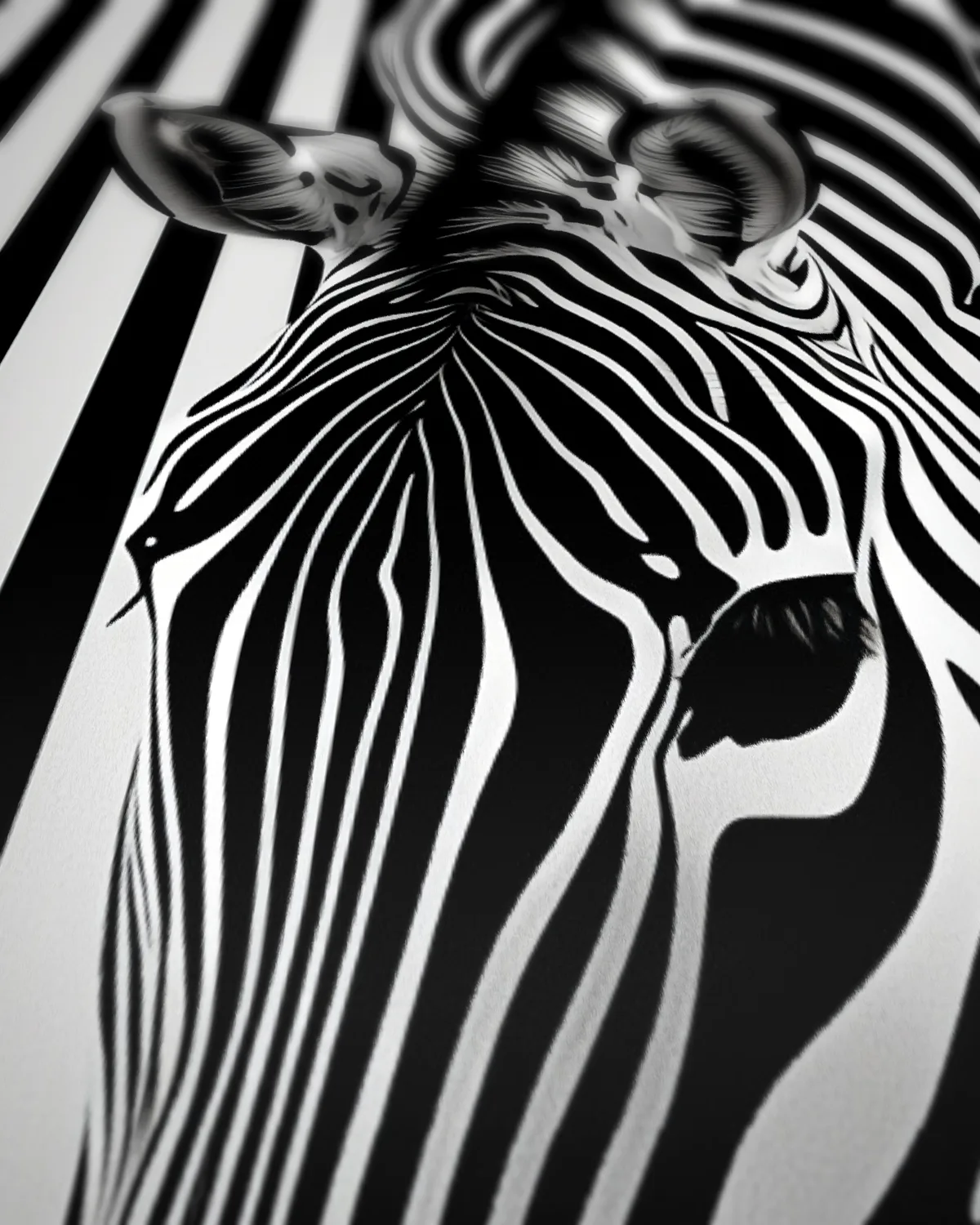 Zebra illusie op geweven fluweel, uitsnede 3 van 3