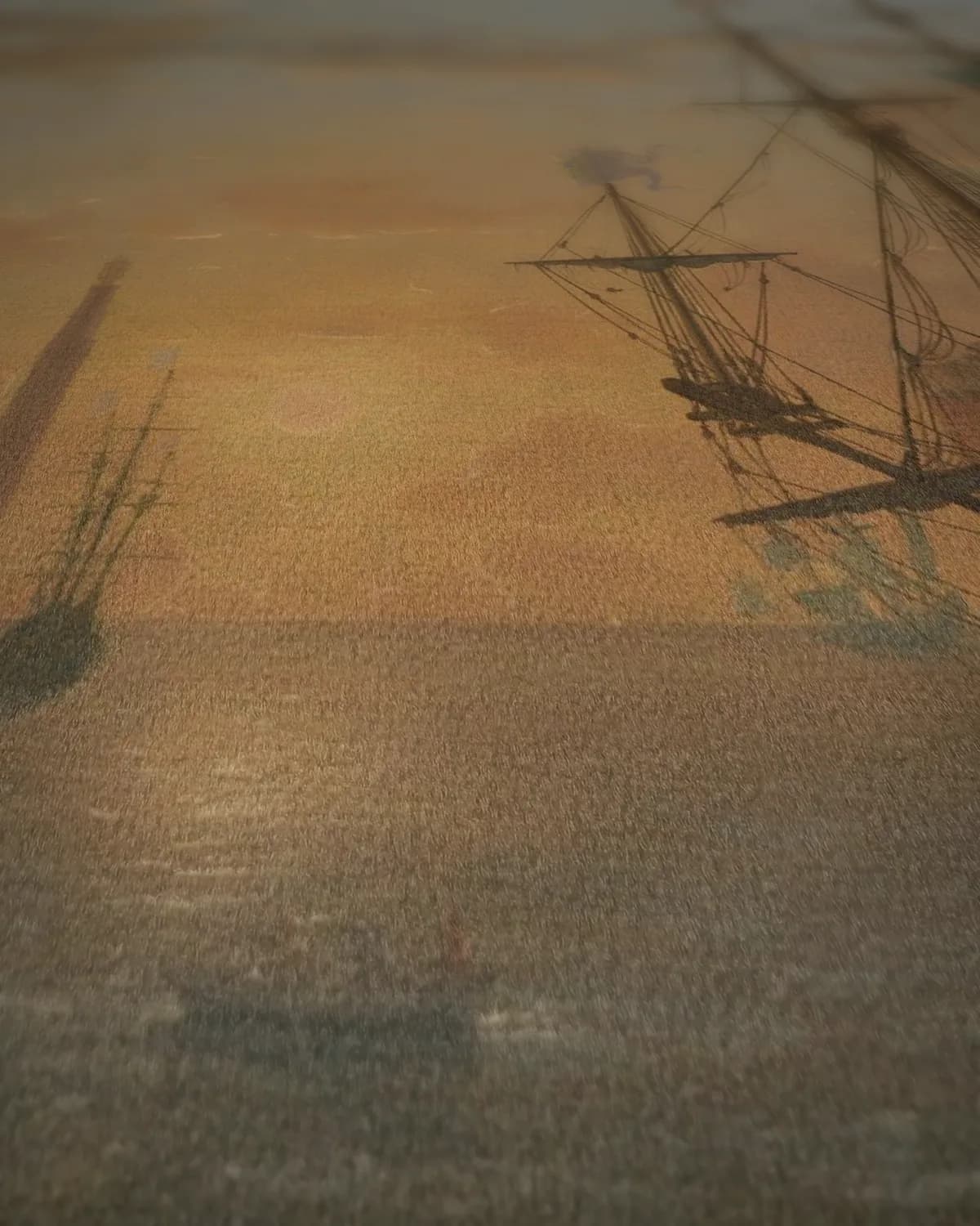Zeehaven op geweven fluweel, uitsnede 1 van 3