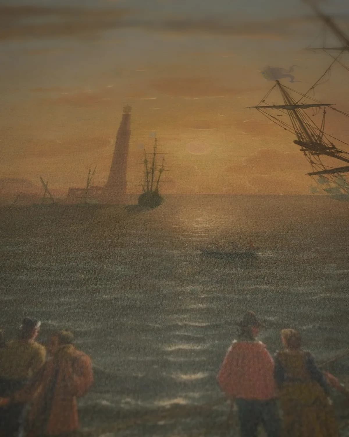 Zeehaven op geweven fluweel, uitsnede 3 van 3