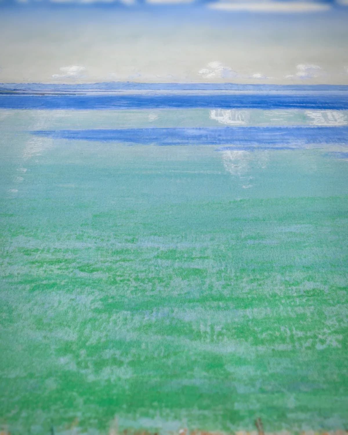 Zomerse dag aan het meer op geweven fluweel, uitsnede 3 van 3