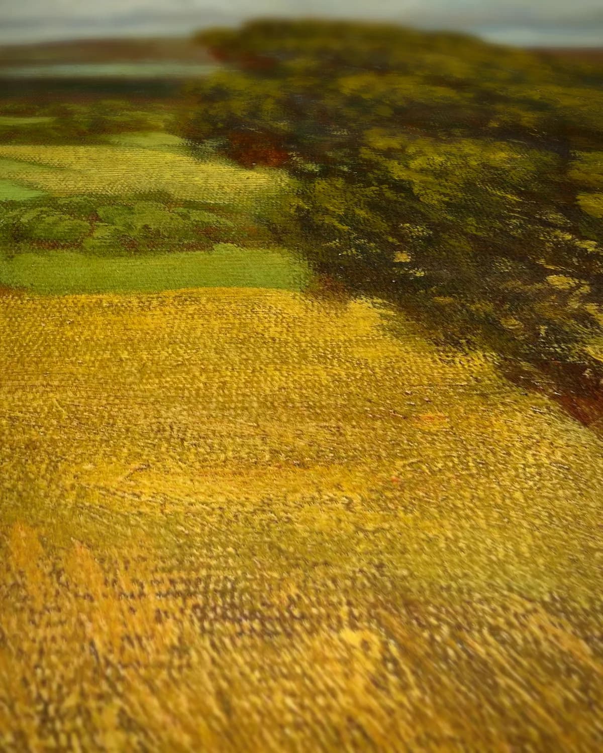 Zomerse oogst op het platteland op geweven fluweel, uitsnede 2 van 3