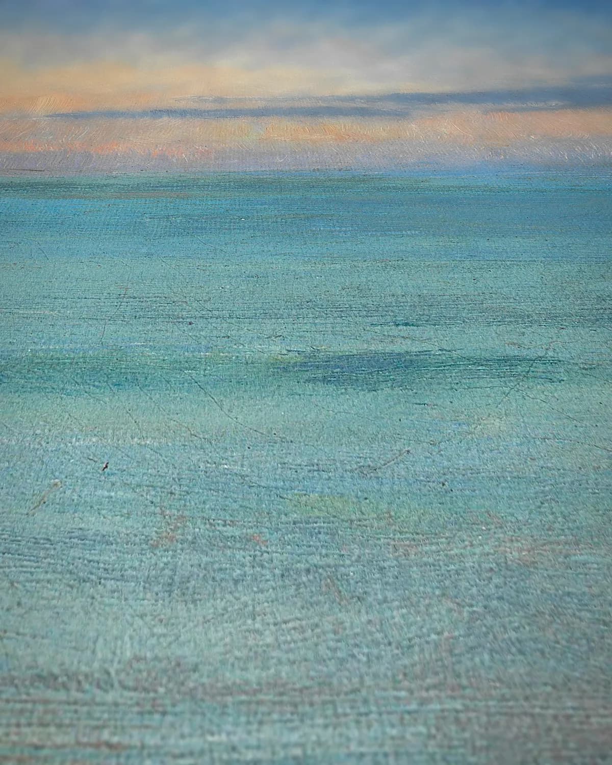 Zonsondergang op het noordstrand van Skagen op geweven fluweel, uitsnede 1 van 3