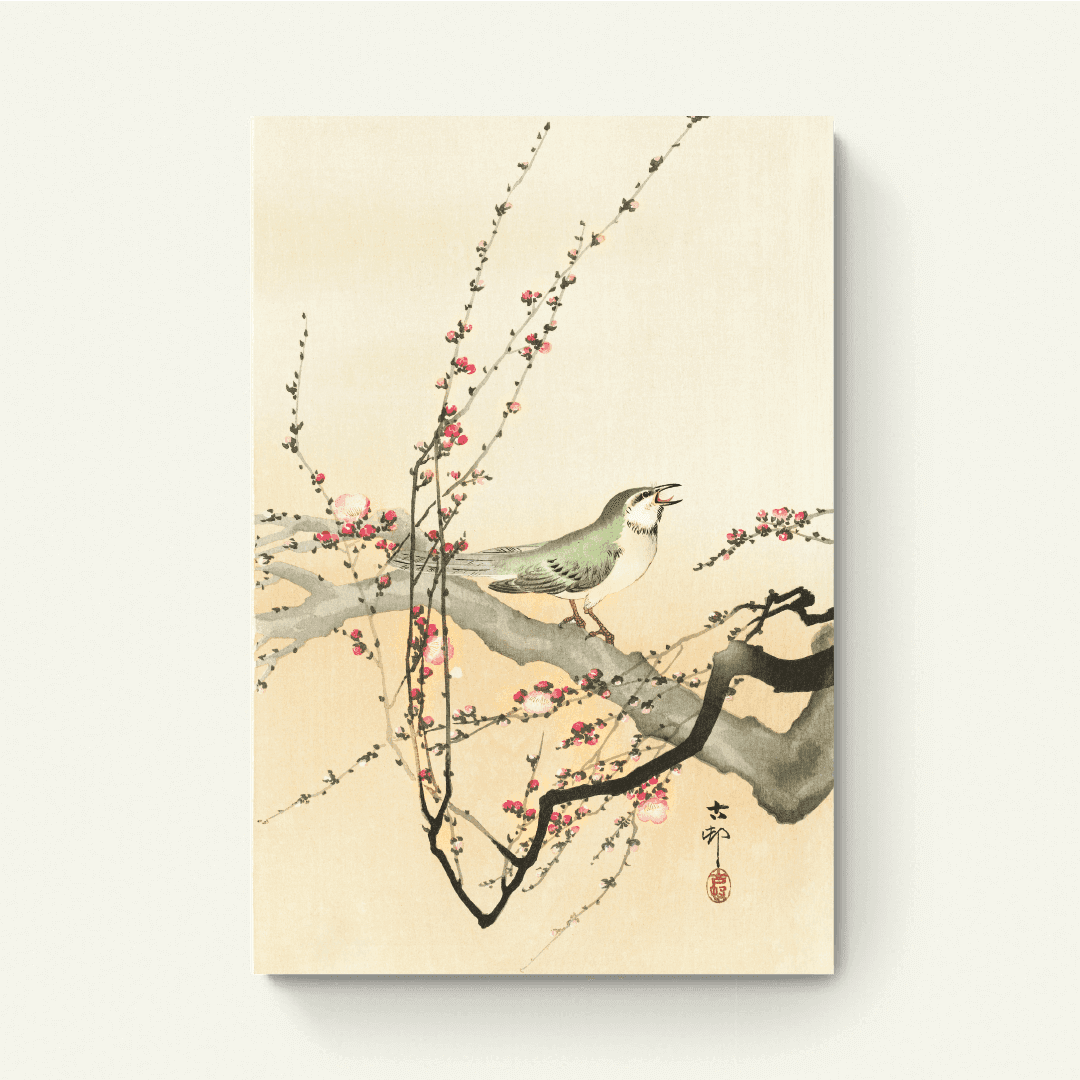 Zangvogel en Pruimenbloesem – Ohara Koson